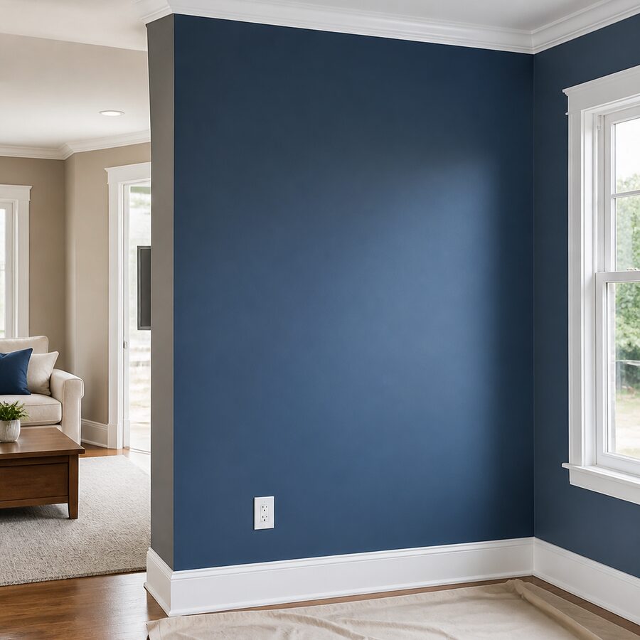 Smooth interior wall in a warm neutral finish